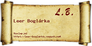 Leer Boglárka névjegykártya